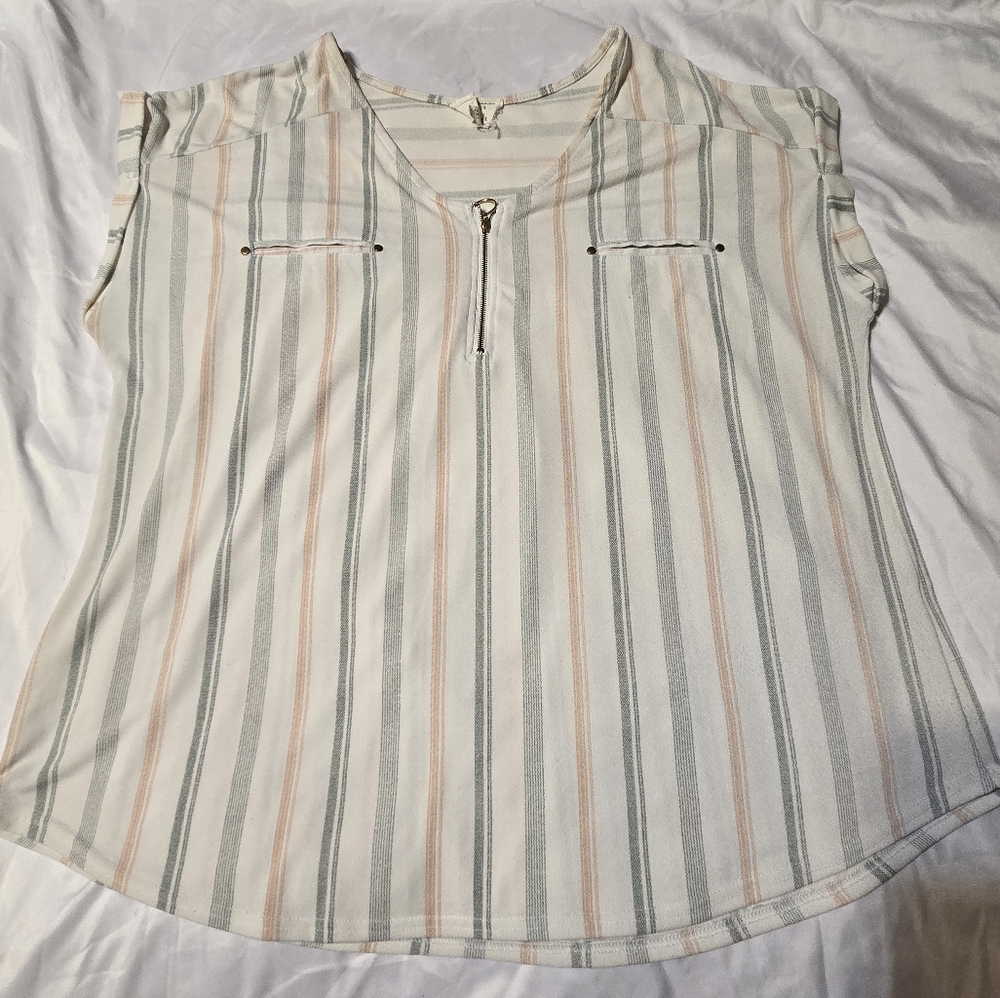 Striped V-Neck Blouse